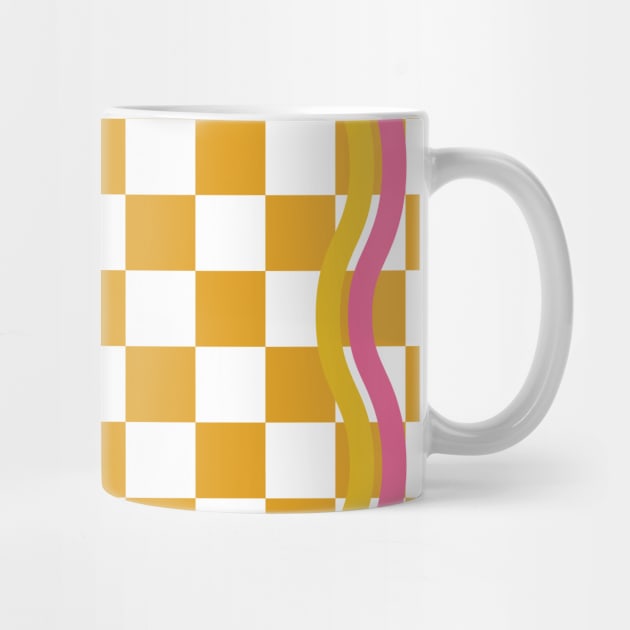 90s Checkerboard - Orange 4 by Colorable